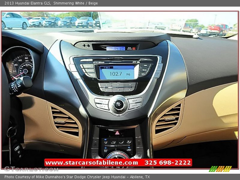 Shimmering White / Beige 2013 Hyundai Elantra GLS