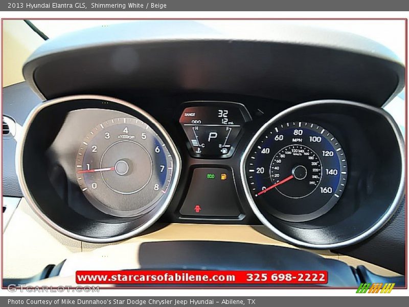 Shimmering White / Beige 2013 Hyundai Elantra GLS
