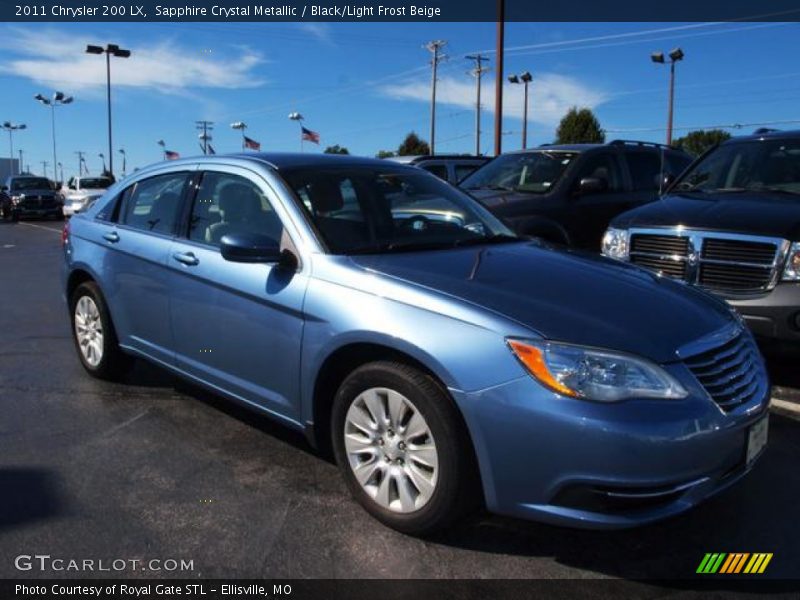 Sapphire Crystal Metallic / Black/Light Frost Beige 2011 Chrysler 200 LX