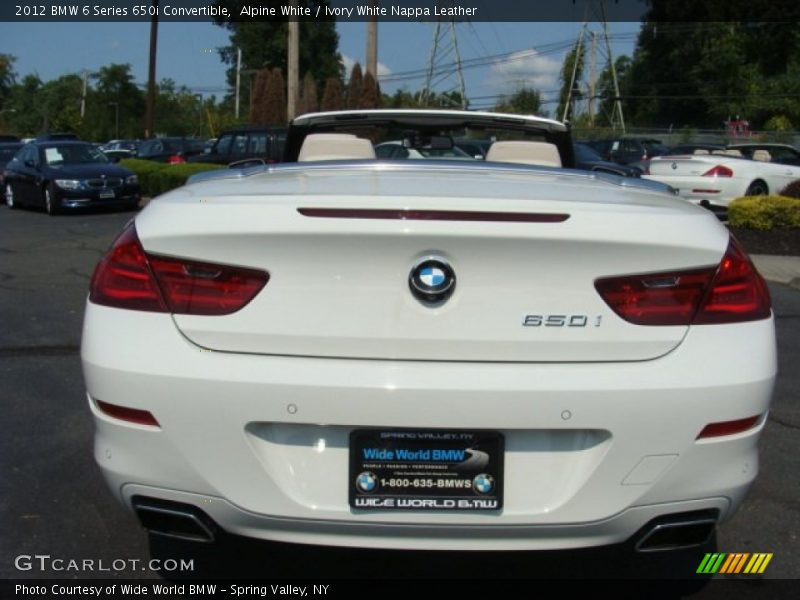 Alpine White / Ivory White Nappa Leather 2012 BMW 6 Series 650i Convertible