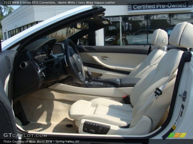 Alpine White / Ivory White Nappa Leather 2012 BMW 6 Series 650i Convertible