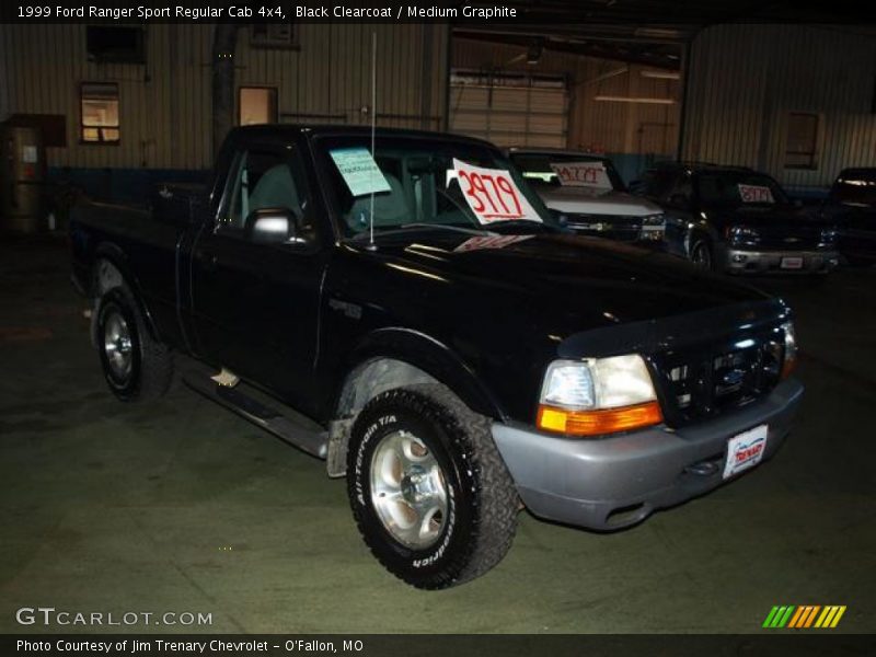 Black Clearcoat / Medium Graphite 1999 Ford Ranger Sport Regular Cab 4x4