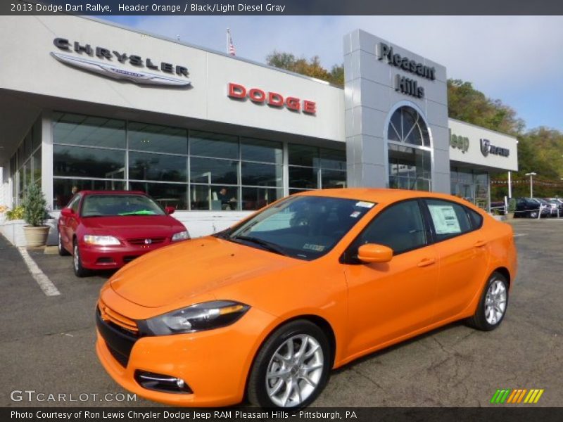 Header Orange / Black/Light Diesel Gray 2013 Dodge Dart Rallye
