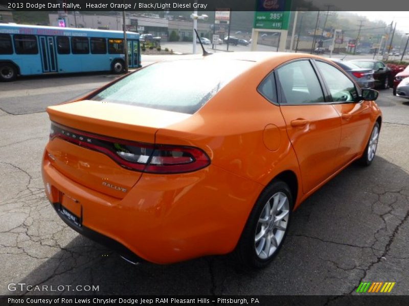 Header Orange / Black/Light Diesel Gray 2013 Dodge Dart Rallye