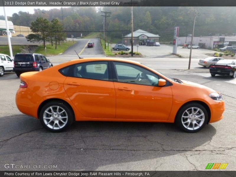 Header Orange / Black/Light Diesel Gray 2013 Dodge Dart Rallye