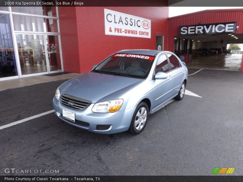 Ice Blue / Beige 2008 Kia Spectra EX Sedan