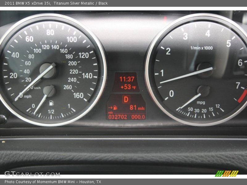 Titanium Silver Metallic / Black 2011 BMW X5 xDrive 35i