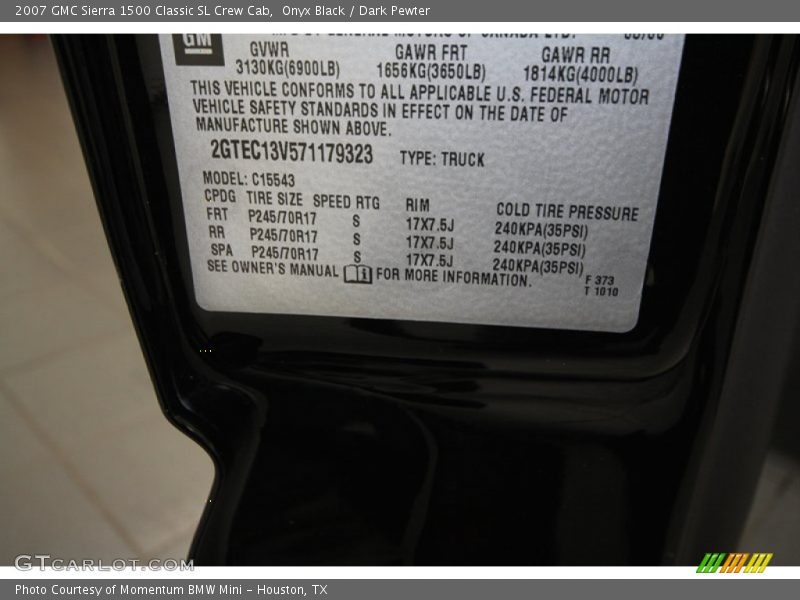 Onyx Black / Dark Pewter 2007 GMC Sierra 1500 Classic SL Crew Cab