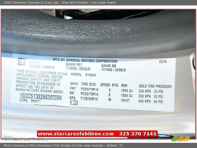 Silver Birch Metallic / Very Dark Pewter 2006 Chevrolet Colorado LS Crew Cab