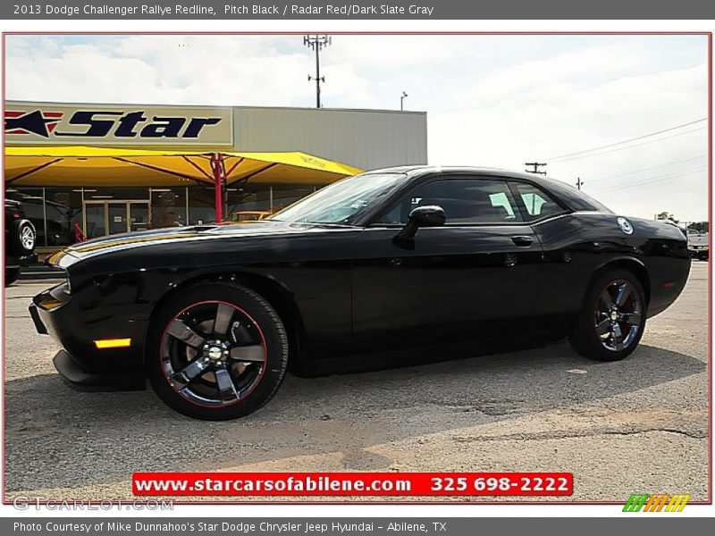 Pitch Black / Radar Red/Dark Slate Gray 2013 Dodge Challenger Rallye Redline