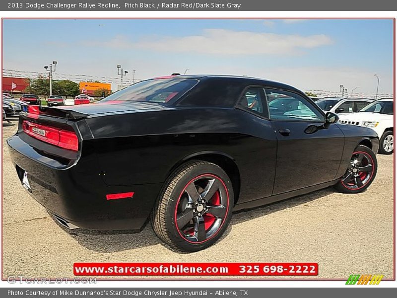 Pitch Black / Radar Red/Dark Slate Gray 2013 Dodge Challenger Rallye Redline