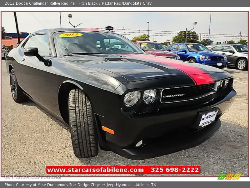 Pitch Black / Radar Red/Dark Slate Gray 2013 Dodge Challenger Rallye Redline