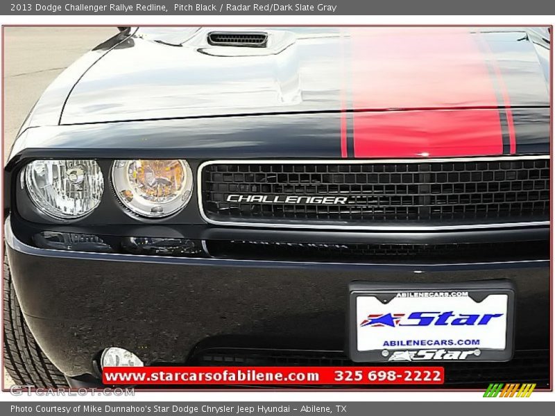 Pitch Black / Radar Red/Dark Slate Gray 2013 Dodge Challenger Rallye Redline