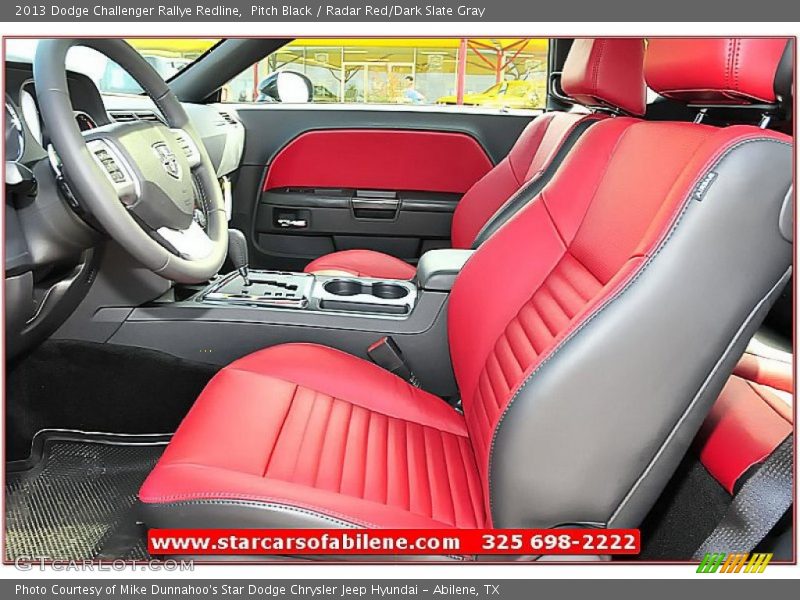 Pitch Black / Radar Red/Dark Slate Gray 2013 Dodge Challenger Rallye Redline