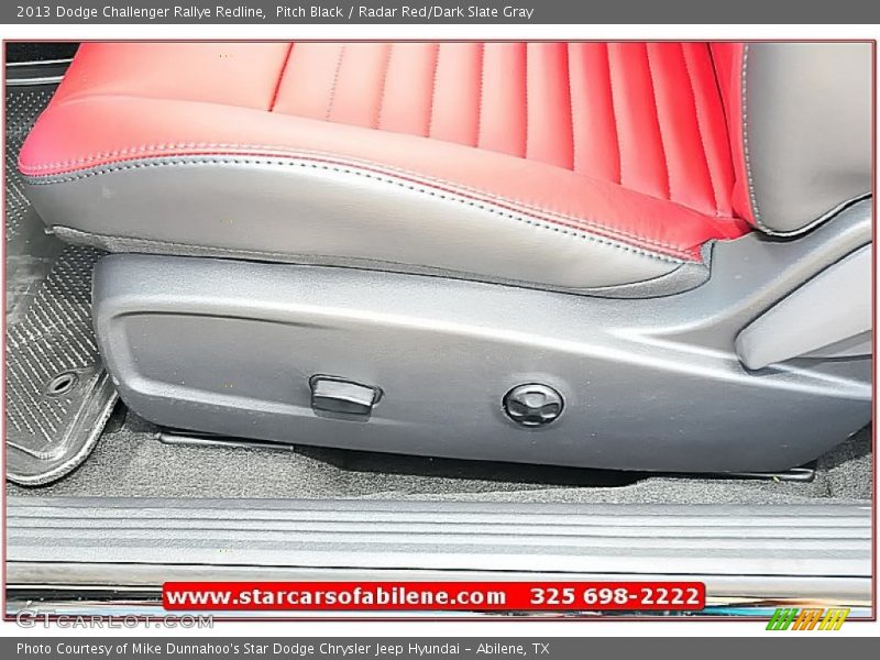 Pitch Black / Radar Red/Dark Slate Gray 2013 Dodge Challenger Rallye Redline