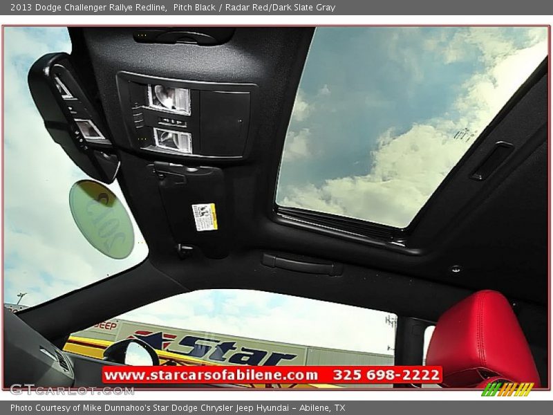Pitch Black / Radar Red/Dark Slate Gray 2013 Dodge Challenger Rallye Redline