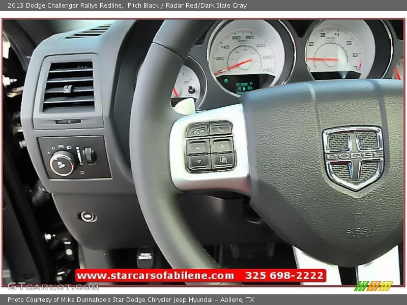 Pitch Black / Radar Red/Dark Slate Gray 2013 Dodge Challenger Rallye Redline