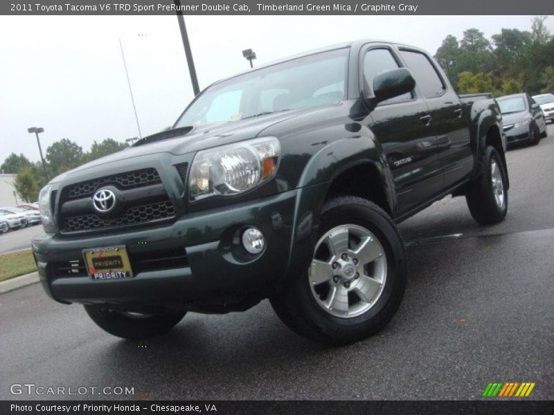 Timberland Green Mica / Graphite Gray 2011 Toyota Tacoma V6 TRD Sport PreRunner Double Cab