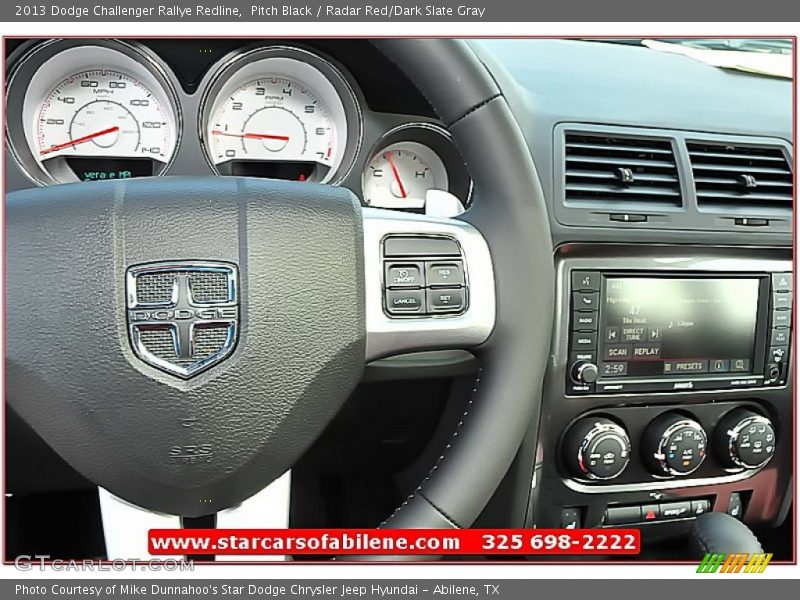 Pitch Black / Radar Red/Dark Slate Gray 2013 Dodge Challenger Rallye Redline