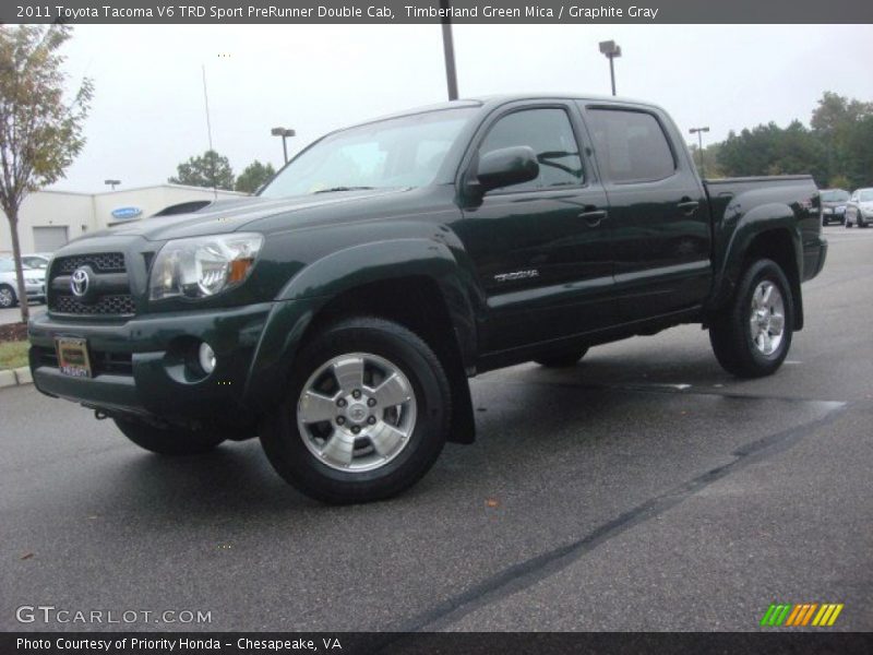 Timberland Green Mica / Graphite Gray 2011 Toyota Tacoma V6 TRD Sport PreRunner Double Cab