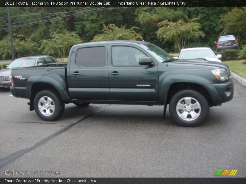 Timberland Green Mica / Graphite Gray 2011 Toyota Tacoma V6 TRD Sport PreRunner Double Cab