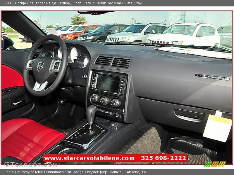 Pitch Black / Radar Red/Dark Slate Gray 2013 Dodge Challenger Rallye Redline