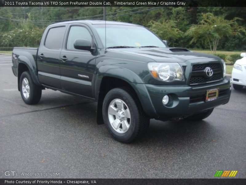 Timberland Green Mica / Graphite Gray 2011 Toyota Tacoma V6 TRD Sport PreRunner Double Cab