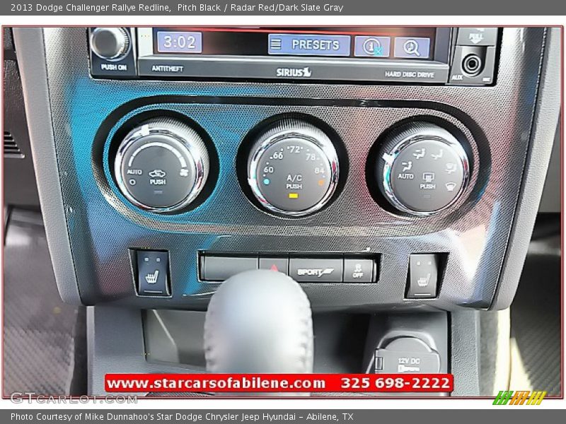 Pitch Black / Radar Red/Dark Slate Gray 2013 Dodge Challenger Rallye Redline