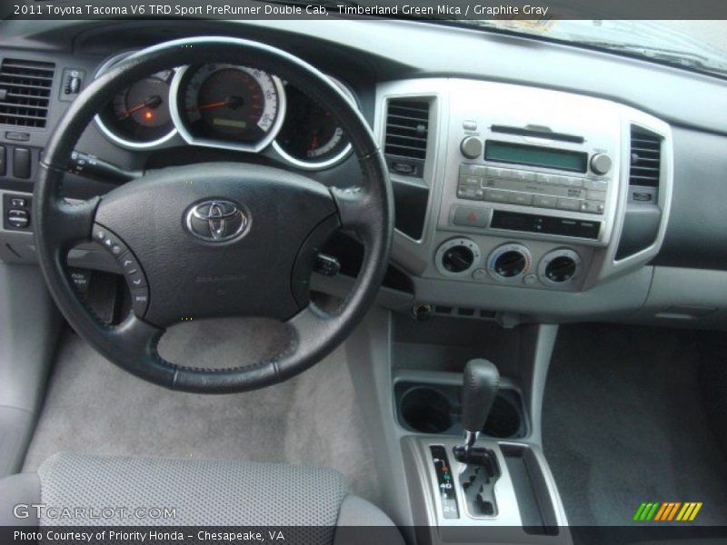 Timberland Green Mica / Graphite Gray 2011 Toyota Tacoma V6 TRD Sport PreRunner Double Cab