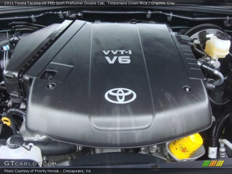 Timberland Green Mica / Graphite Gray 2011 Toyota Tacoma V6 TRD Sport PreRunner Double Cab