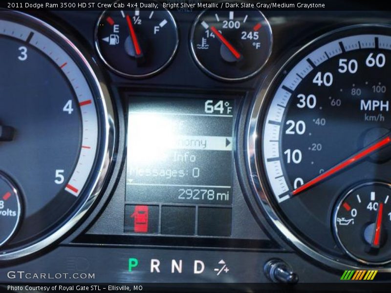 Bright Silver Metallic / Dark Slate Gray/Medium Graystone 2011 Dodge Ram 3500 HD ST Crew Cab 4x4 Dually