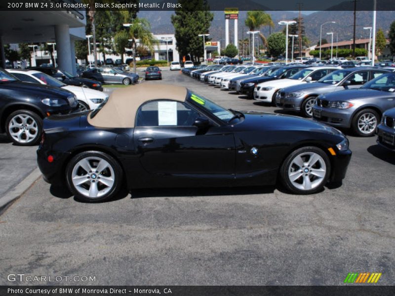 Black Sapphire Metallic / Black 2007 BMW Z4 3.0i Roadster