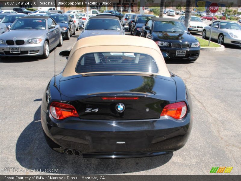 Black Sapphire Metallic / Black 2007 BMW Z4 3.0i Roadster