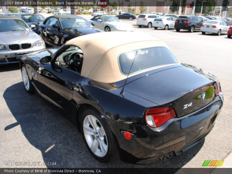 Black Sapphire Metallic / Black 2007 BMW Z4 3.0i Roadster