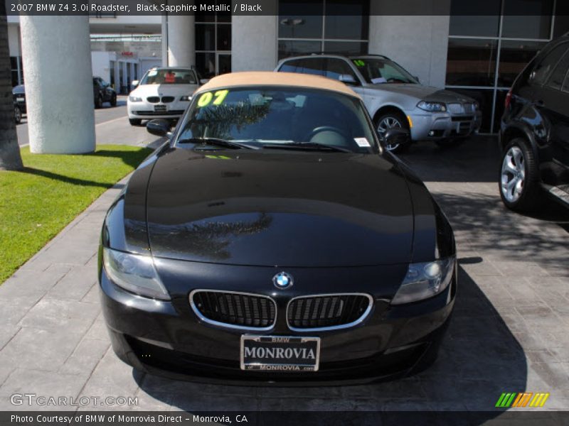 Black Sapphire Metallic / Black 2007 BMW Z4 3.0i Roadster