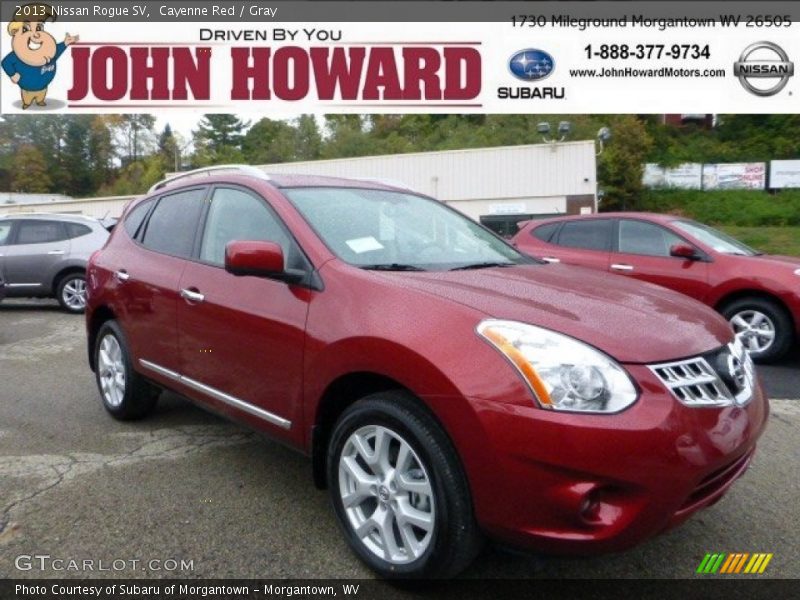 Cayenne Red / Gray 2013 Nissan Rogue SV