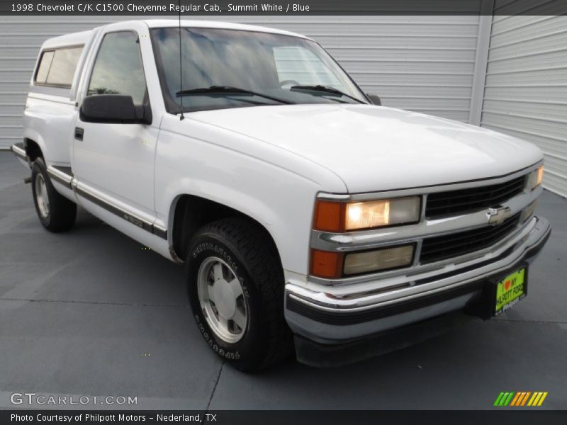 Summit White / Blue 1998 Chevrolet C/K C1500 Cheyenne Regular Cab