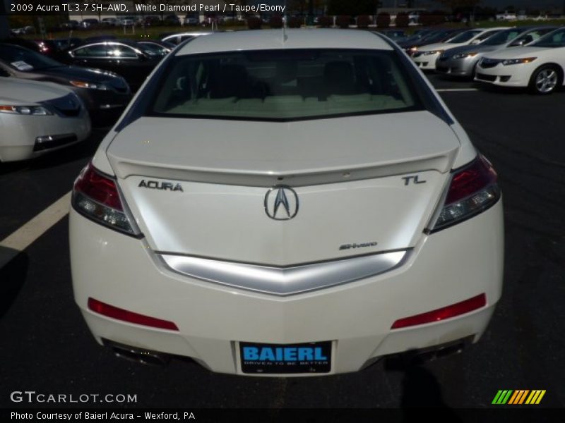 White Diamond Pearl / Taupe/Ebony 2009 Acura TL 3.7 SH-AWD