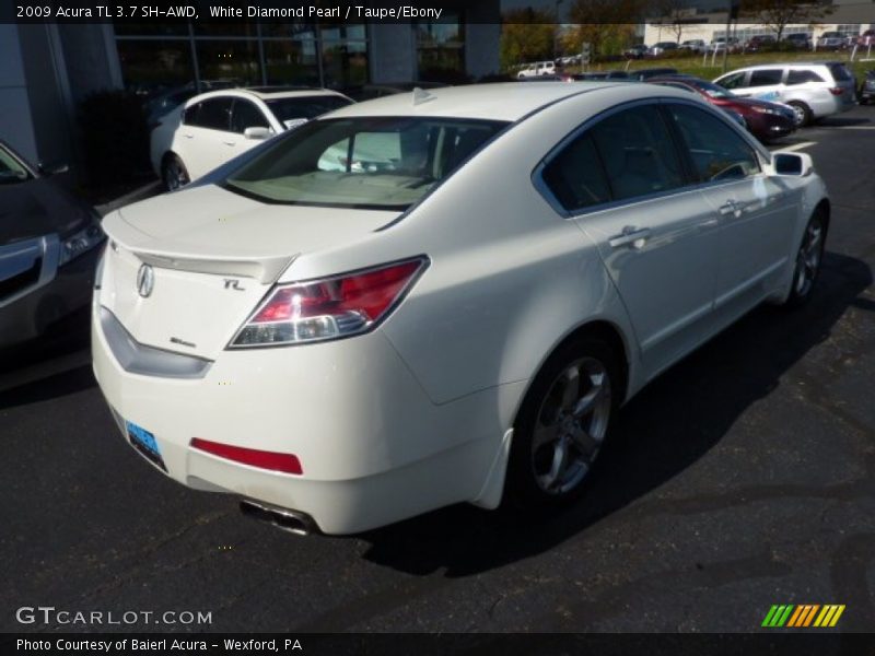 White Diamond Pearl / Taupe/Ebony 2009 Acura TL 3.7 SH-AWD