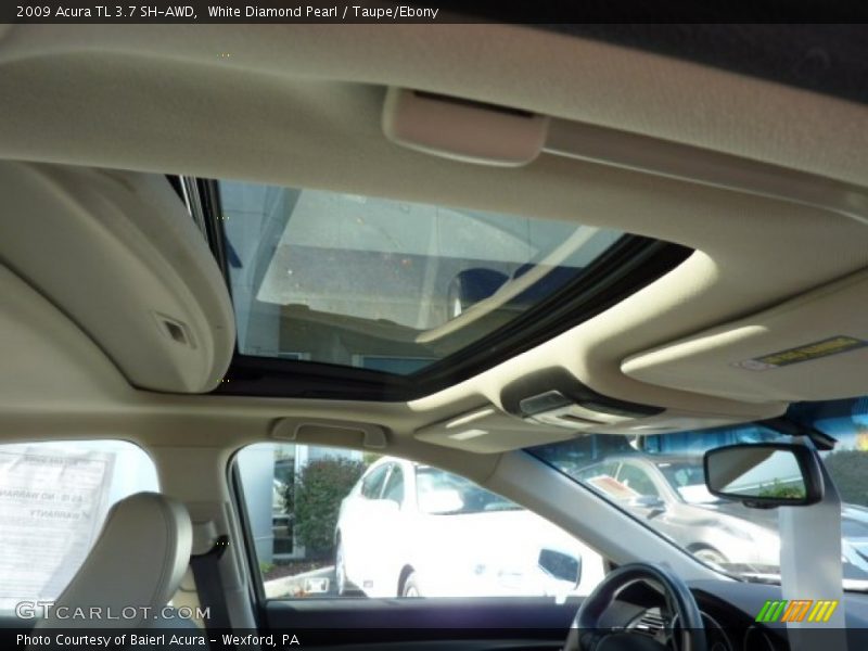 White Diamond Pearl / Taupe/Ebony 2009 Acura TL 3.7 SH-AWD