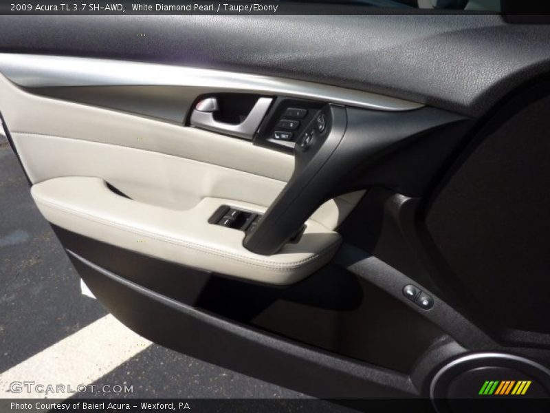 White Diamond Pearl / Taupe/Ebony 2009 Acura TL 3.7 SH-AWD