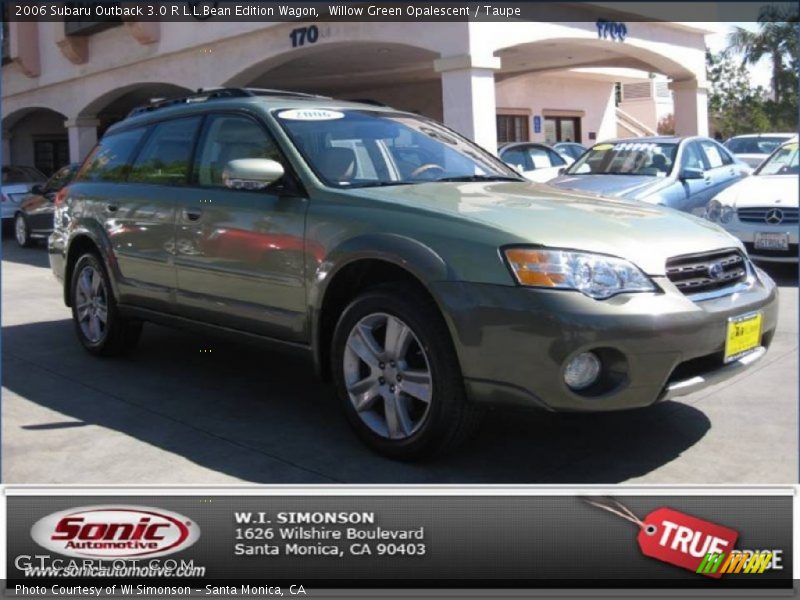 Willow Green Opalescent / Taupe 2006 Subaru Outback 3.0 R L.L.Bean Edition Wagon