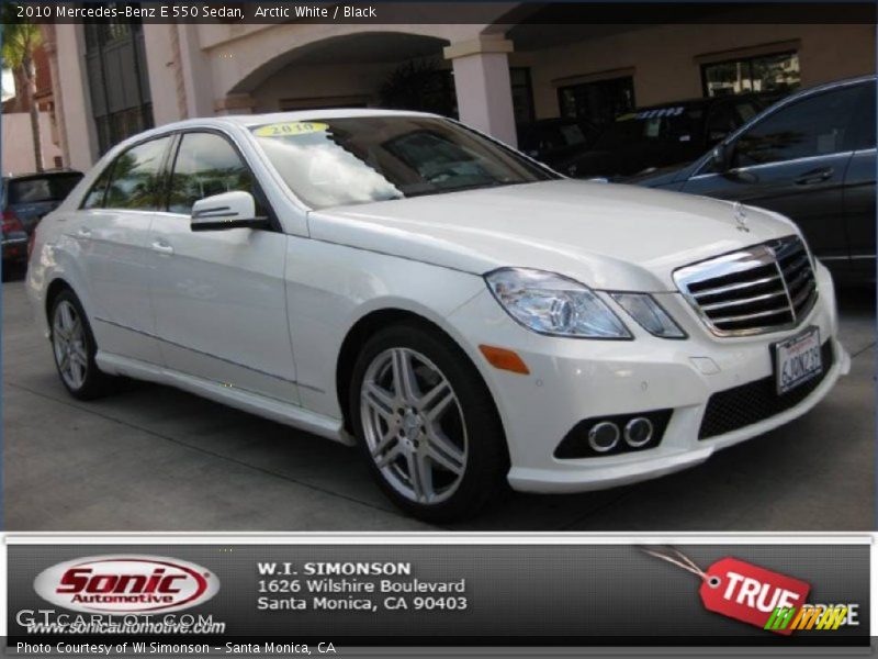Arctic White / Black 2010 Mercedes-Benz E 550 Sedan