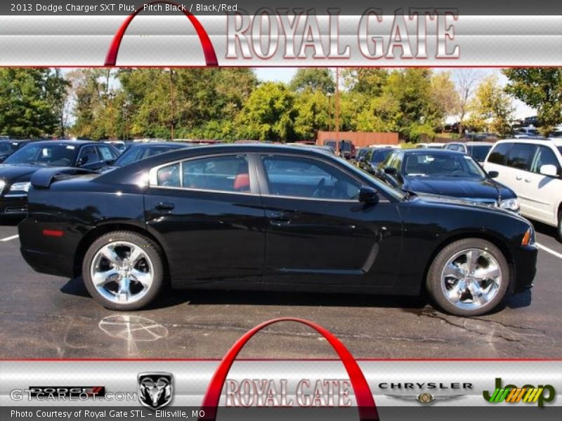 Pitch Black / Black/Red 2013 Dodge Charger SXT Plus