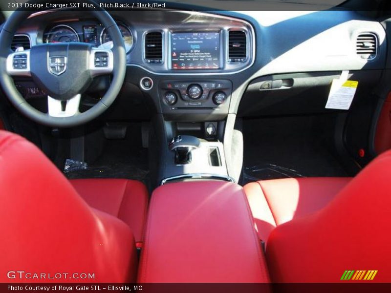 Pitch Black / Black/Red 2013 Dodge Charger SXT Plus