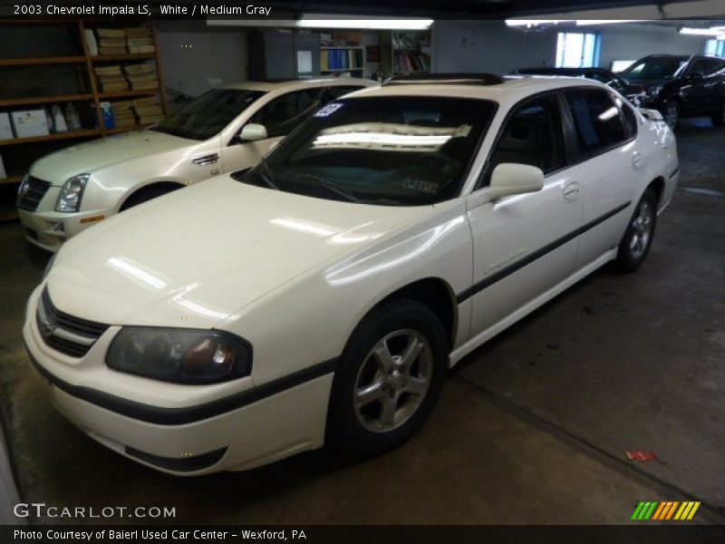 White / Medium Gray 2003 Chevrolet Impala LS