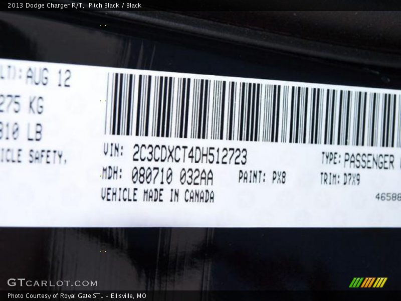 Pitch Black / Black 2013 Dodge Charger R/T