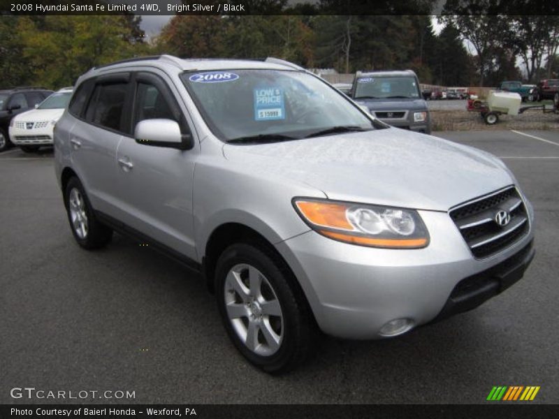 Bright Silver / Black 2008 Hyundai Santa Fe Limited 4WD