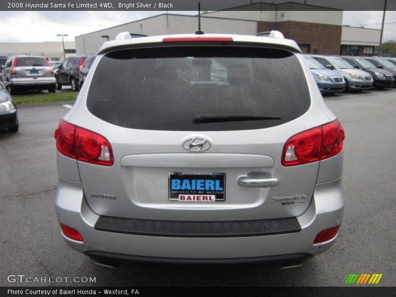 Bright Silver / Black 2008 Hyundai Santa Fe Limited 4WD