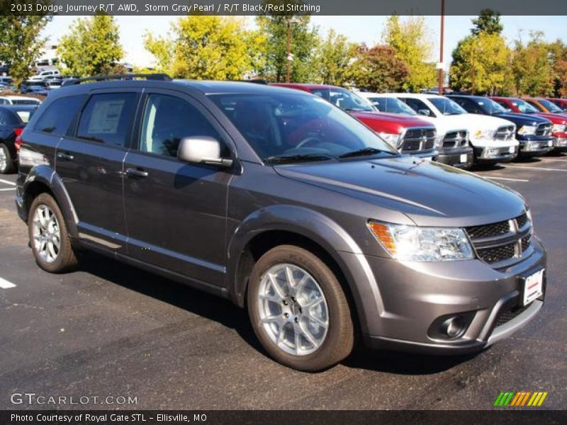 Storm Gray Pearl / R/T Black/Red Stitching 2013 Dodge Journey R/T AWD